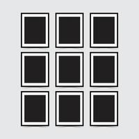 Nine Photo frame blank set with white background vector