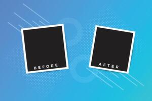 before and after photo frame template concept vector