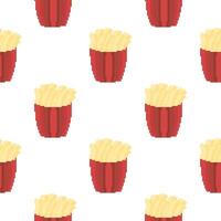 pixel french fries seamless pattern vector