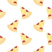 pixel pizza seamless pattern vector
