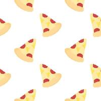 pixel pizza seamless pattern vector