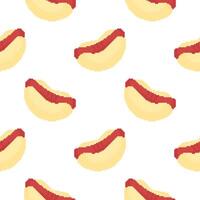 pixel hotdog seamless pattern vector