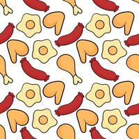 fast food illustration seamless pattern3 vector