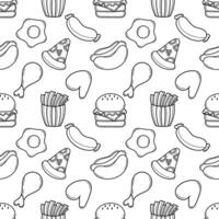 fast food hand drawn seamless pattern3 vector