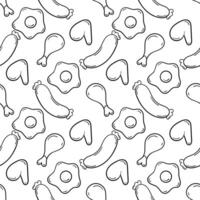 fast food hand drawn seamless pattern2 vector