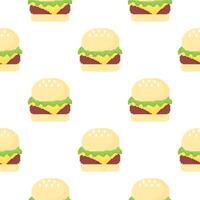 pixel burger seamless pattern vector