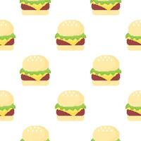 pixel burger seamless pattern vector