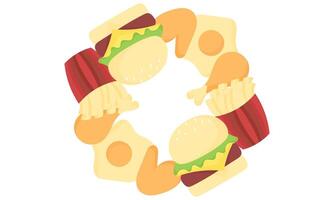 fast food illustration circle vector