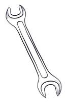 wrench hand drawing illustration vector