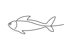 continuous out line art of Beautiful aesthetic sea fish art One line goldfish illustration vector