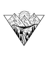 Adventure awaits line art summer t shirt design vector