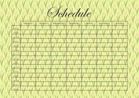 Business organizer floral schedule paper sheet. Blank notebook page with springtime design. vector