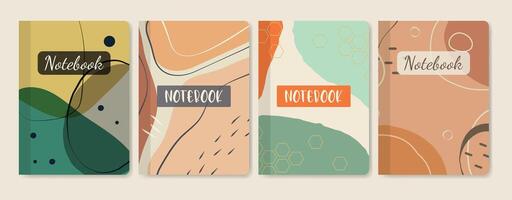 Abstract creative artistic diary template - doodle hand drawn elements. Worksheet collection with colorful blobs vector