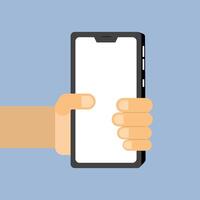 One hand holding a smart phone Illustration vector