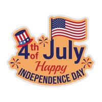 4th of July Happy Independence Day USA Memorial Day celebration vector