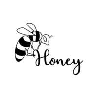 Bee honey inspirational quote with flying bee vector