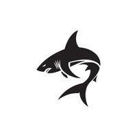 Minimalist shark black and white vector