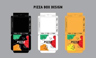 Pizza caja diseño, Pizza embalaje diseño, Pizza caja diseño plantillas, Listo para impresión vector