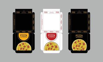 Pizza caja diseño, Pizza embalaje diseño, Pizza caja diseño plantillas, Listo para impresión vector