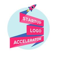 Concept design for start up project with inscription Startup Logo Accelerator vector