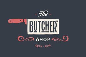 Label of Butchery meat shop vector
