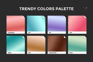 Set of colorful trendy gradient template vector