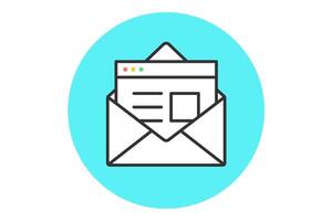 Icon of new open mail envelope vector