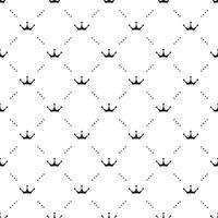 Seamless black pattern with king crowns on a white background. illustration. vector
