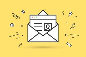 Icon of new open mail envelope vector