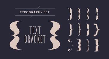 soporte, tirantes, paréntesis. tipografía conjunto de Rizado soportes vector