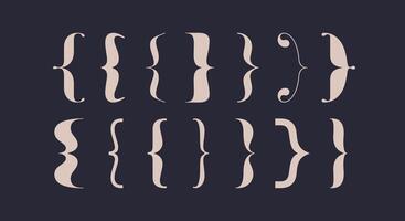 Bracket, braces, parentheses. Typography set of curly brackets vector