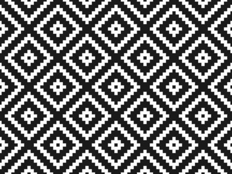 Seamless modern stylish texture and pattern. White repeating geometric tiles with dotted rhombus on a black background. illustration. vector