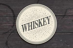 Beverage coaster for glass with inscription Whiskey vector