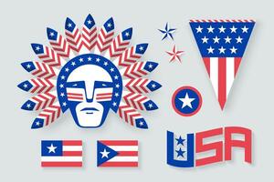 Set of USA symbols and design elements vector