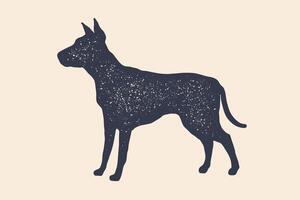 Dog, silhouette. Concept design of home animals vector