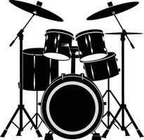 Drum kit Silhouette illustration design vector