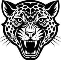 leopardo cabeza mascota diseño silueta Arte vector