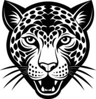 Leopard Head Mascot Design Silhouette Art vector