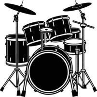 Drum kit Silhouette illustration design vector