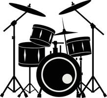 Drum kit Silhouette illustration design vector