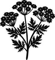 Yarrow flower Silhouette Design vector