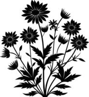 Wildflower silhouette illustration design vector