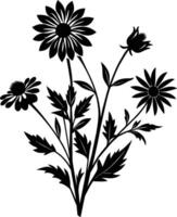 Wildflower silhouette illustration design vector
