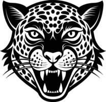 leopardo cabeza mascota diseño silueta Arte vector