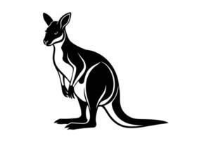Wallaby Silhouette illustration design vector