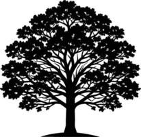 roble árbol silueta ilustración vector