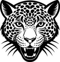 leopardo cabeza mascota diseño silueta Arte vector