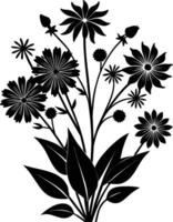 Wildflower silhouette illustration design vector