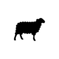 Walking Sheep Silhouette on white board vector