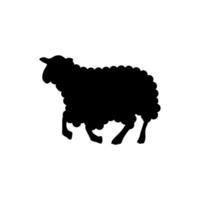 Playing sheep silhouette on white board vector